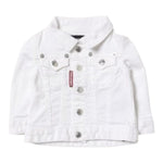 Dsquared2 Giubbino Tinta Unita In Denim per Neonato DQ041G BIANCO DSQUARED2 