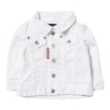 Dsquared2 Giubbino Tinta Unita In Denim per Neonato DQ041G BIANCO DSQUARED2 
