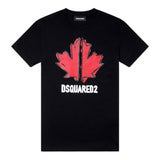 Dsquared2 T-Shirt Girocollo Tinta Unita con Stampa per Bambino DQ0702 NERO DSQUARED2 