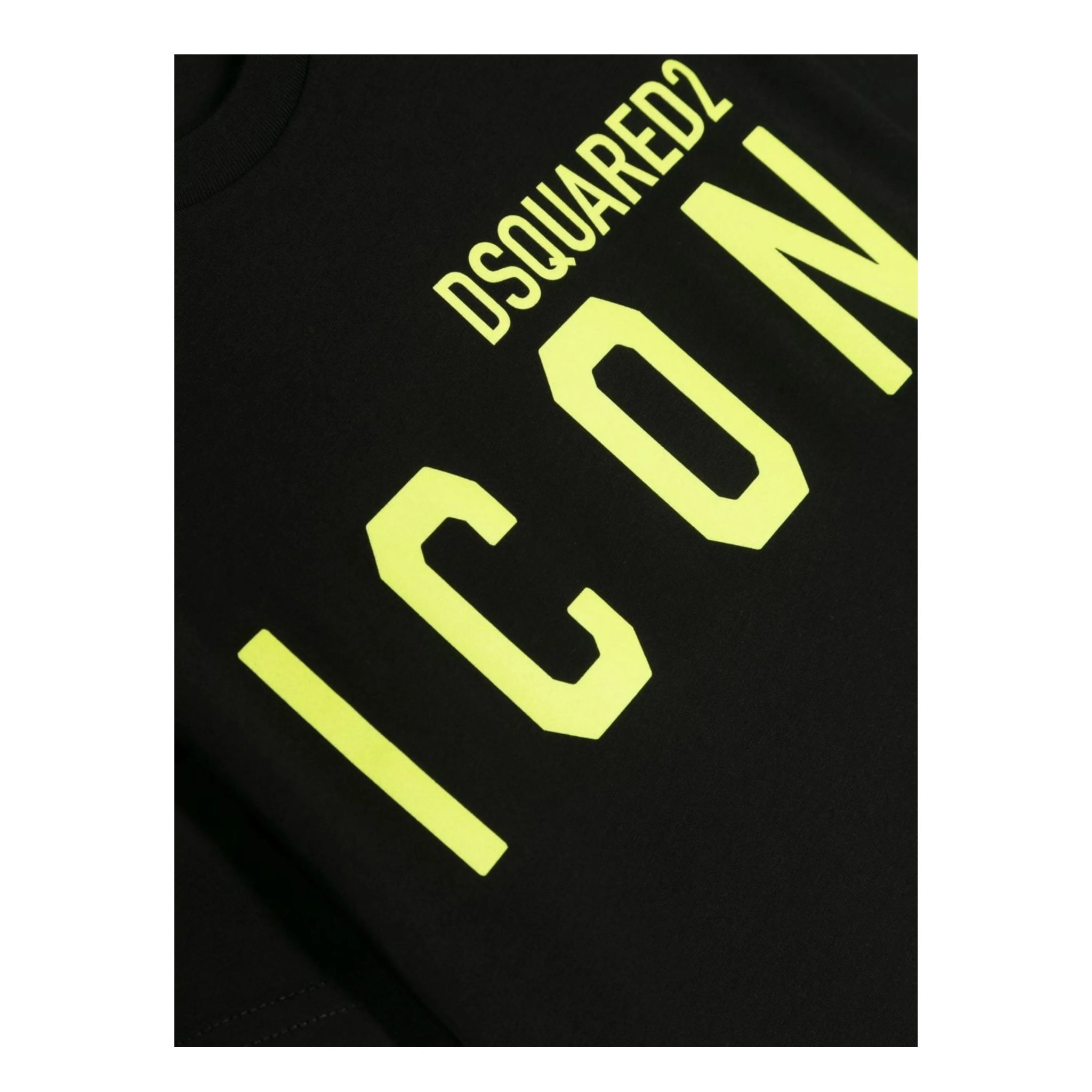 Dsquared2 T-Shirt Girocollo Tinta Unita con Stampa per Bambino DQ1697 NERO DSQUARED2 