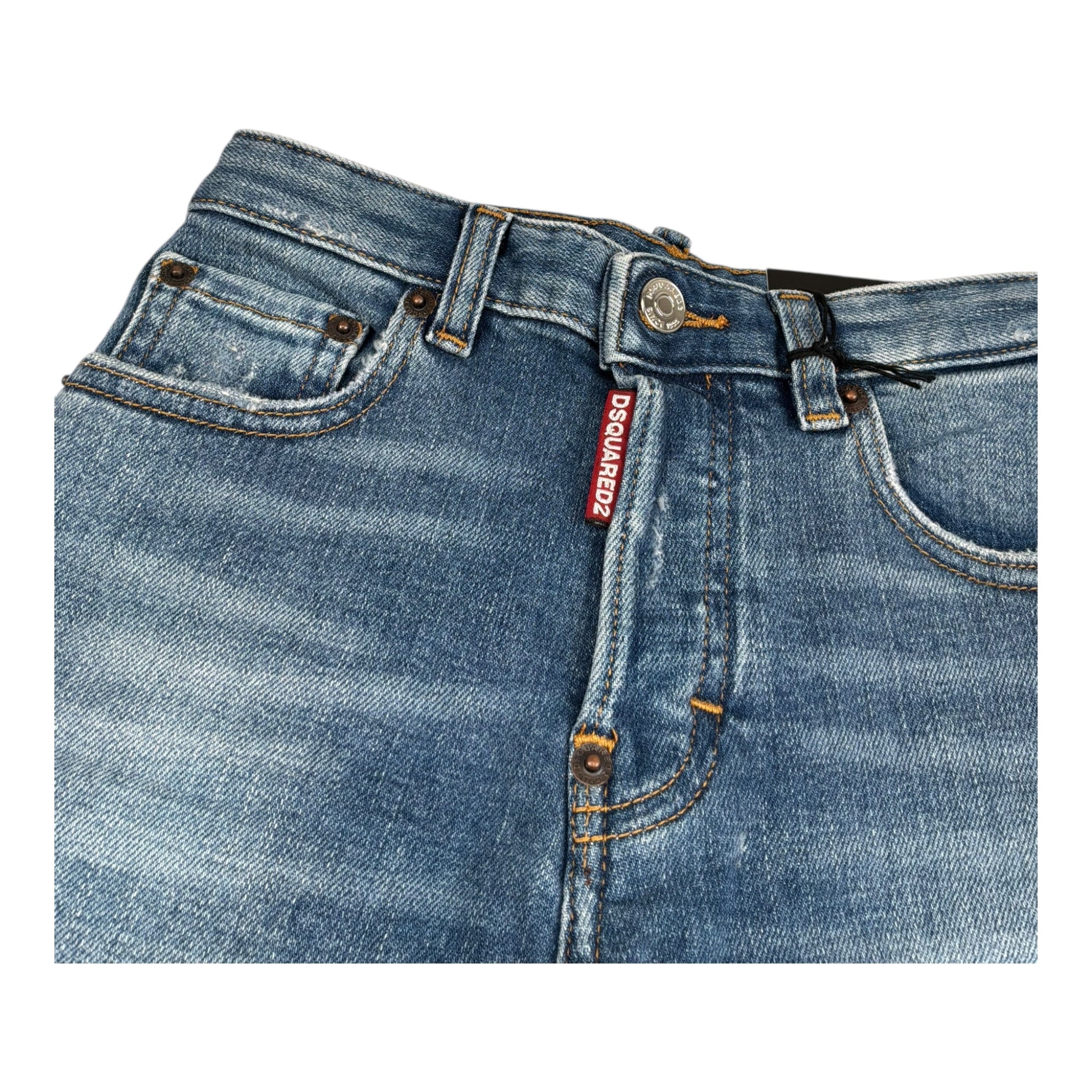 Dsquared2 Jeans Tinta Unita con 5 Tasche per Bambino DQ2252X BLU DSQUARED2 