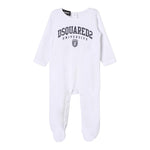 Dsquared2 Tutina Tinta Unita con Stampa per Neonato DQ2506 BIANCO DSQUARED2 