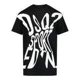 Dsquared2 T-Shirt Girocollo Tinta Unita con Stampa per Bambino DQ2525XX NERO DSQUARED2 