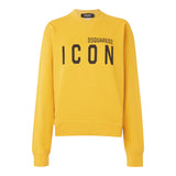 Dsquared2 Felpa Chiusa Girocollo Tinta Unita con Logo per Bambino DQ2667 SENAPE DSQUARED2 