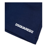 Dsquared2 Bermuda In Tuta Tinta Unita con Stampa per Bambino DQ2738XX BLU DSQUARED2 