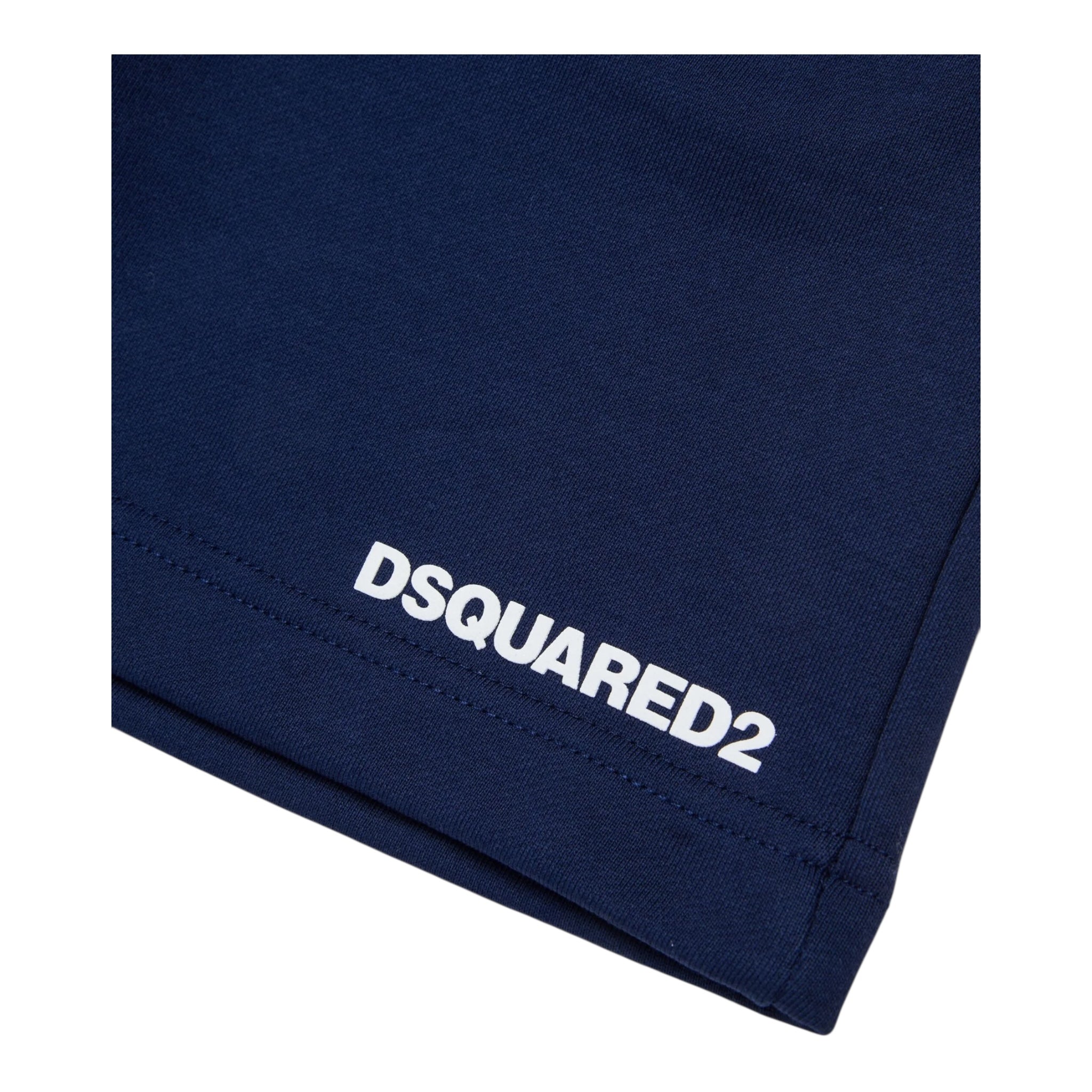 Dsquared2 Bermuda In Tuta Tinta Unita con Stampa per Bambino DQ2738XX BLU DSQUARED2 