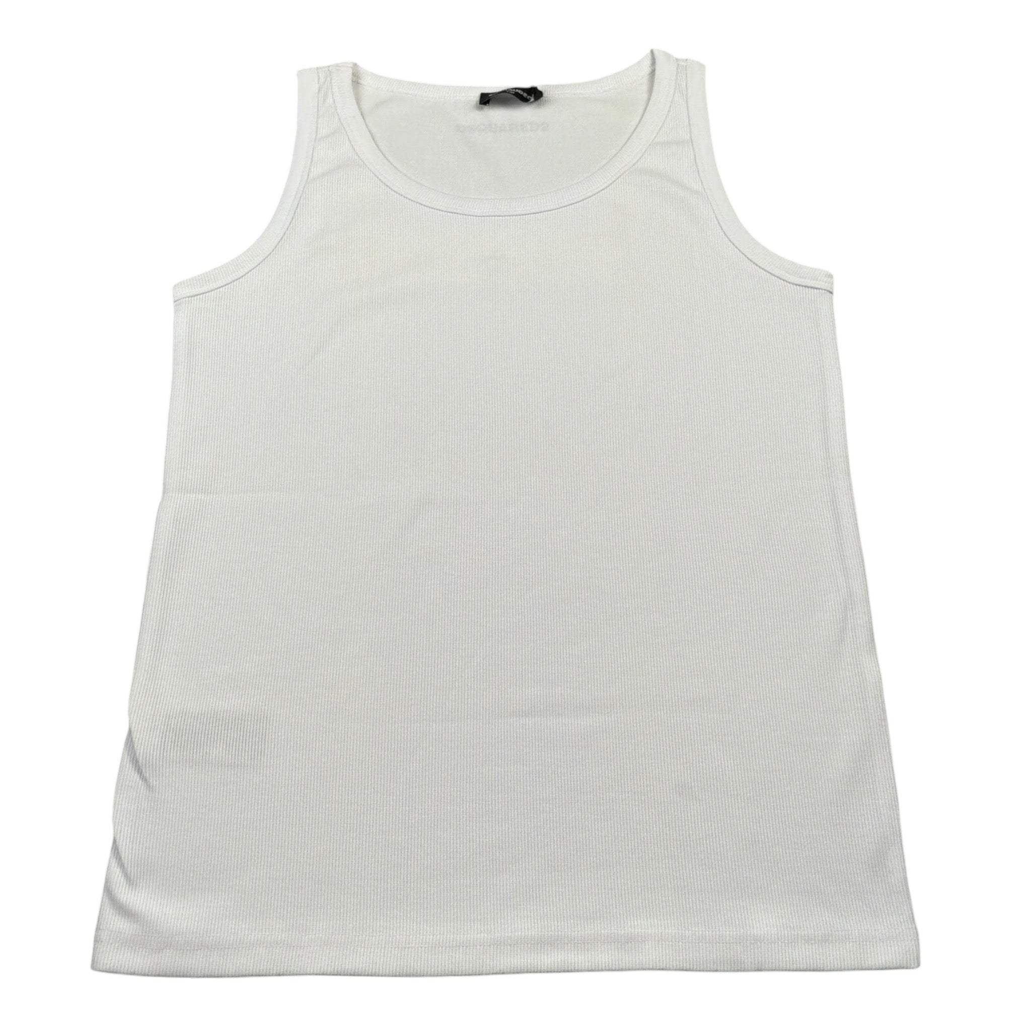 Dsquared2 Canotta Girocollo tinta unita con Logo Bianco per Bambino DQ2783X BIANCO DSQUARED2 