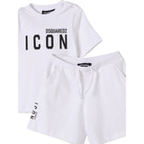 Dsquared2 Completo 2 Pezzi T-Shirt-Bermuda tinta unita Bianco per Neonato DQ2953 BIANCO DSQUARED2 