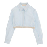 Elisabetta Franchi Camicia Manica Lunga Modello Crop per Bambina EFCA264 AZZURRO ELISABETTA FRANCHI 
