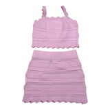 Elisabetta Franchi Completo 2 Pezzi Gonna Tinta Unita con Ricami-Top per Bambina EFCM015X ROSA ELISABETTA FRANCHI 