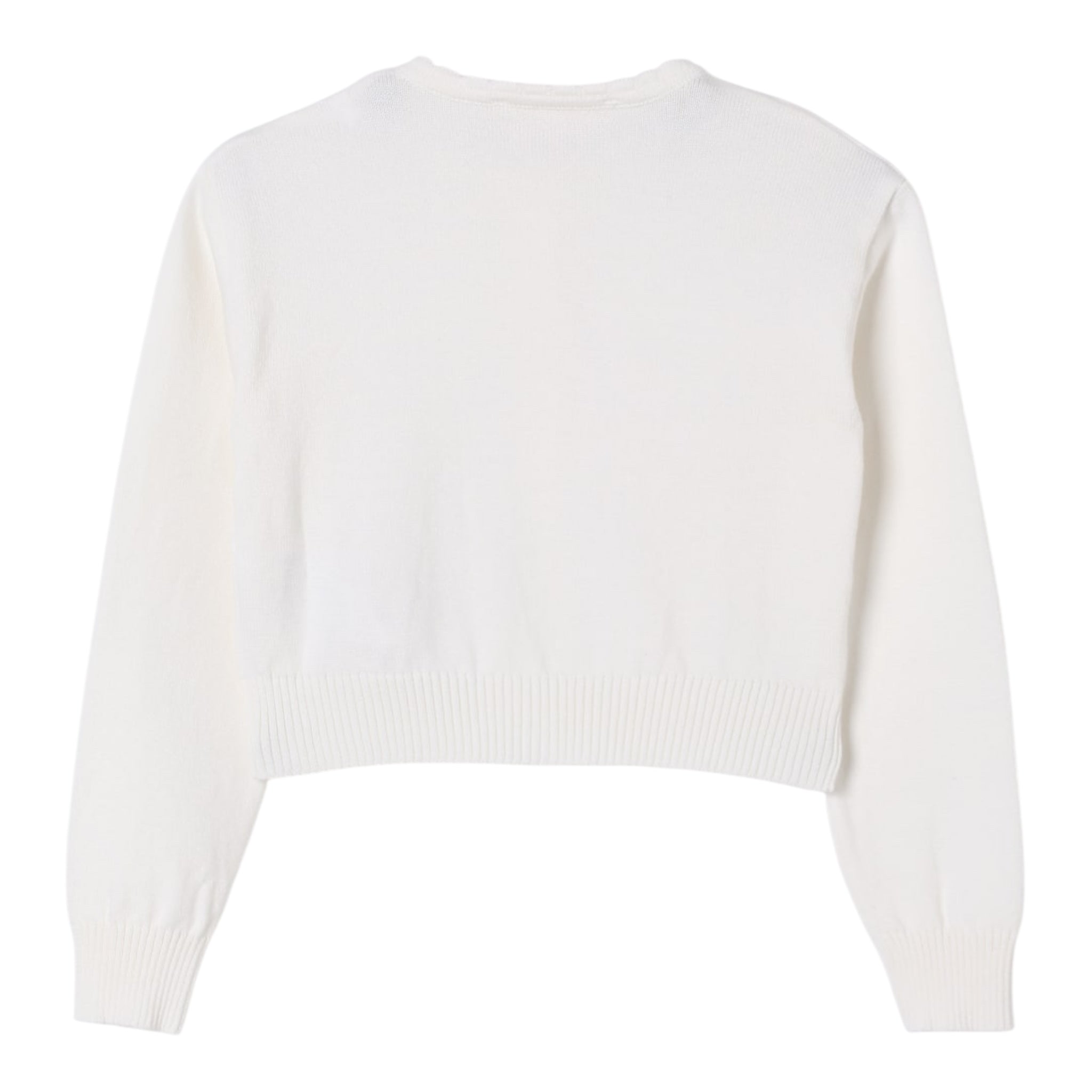 Elisabetta Franchi Cardigan Tinta Unita con Stampa Logo per Bambina EFMA163 PANNA ELISABETTA FRANCHI 