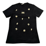 Elisabetta Franchi T-Shirt Girocollo Tinta Unita con Stampa per Bambina EFTS188 NERO ELISABETTA FRANCHI 