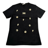 Elisabetta Franchi T-Shirt Girocollo Tinta Unita con Stampa per Bambina EFTS188 NERO ELISABETTA FRANCHI 