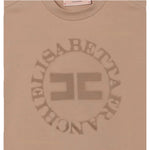 Elisabetta Franchi T-Shirt Girocollo Tinta Unita con Logo per Bambina EFTS218 CAMMELLO ELISABETTA FRANCHI 
