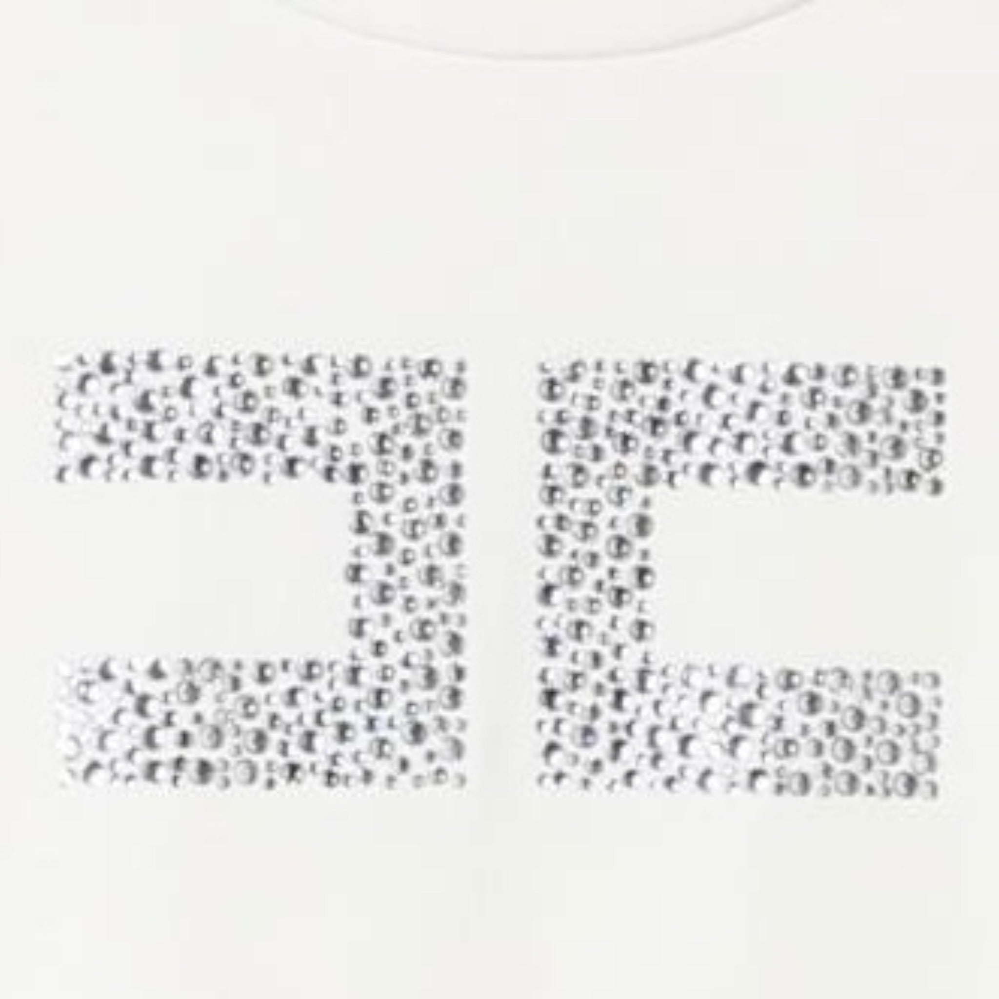 Elisabetta Franchi T-Shirt Girocollo Tinta Unita con Applicazioni Brillantini per Bambina EFTS226 BIANCO ELISABETTA FRANCHI 