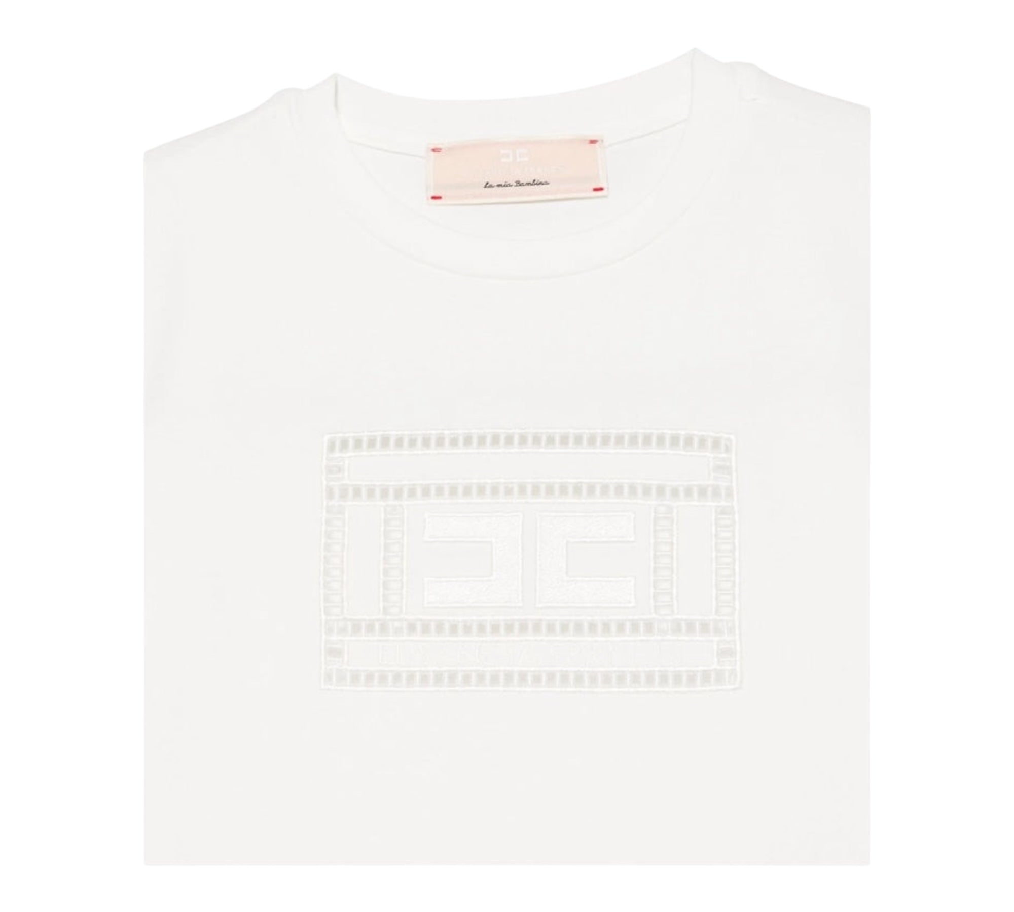 Elisabetta Franchi T-Shirt Girocollo Tinta Unita con Trafori per Bambina EFTS228X PANNA ELISABETTA FRANCHI 