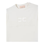 Elisabetta Franchi T-Shirt Girocollo Tinta Unita con Logo per Bambina EFTS231XX PANNA ELISABETTA FRANCHI 