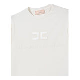 Elisabetta Franchi T-Shirt Girocollo Tinta Unita con Logo per Bambina EFTS231XX PANNA ELISABETTA FRANCHI 