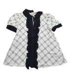Elisabetta Franchi Abito Bicolore Mezza Manica con Fantasia per Neonata EGAB195 BIANCO/NERO ELISABETTA FRANCHI 