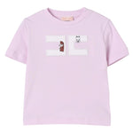 Elisabetta Franchi T-Shirt Girocollo Tinta Unita con Logo per Bambina EGTS090 LILLA ELISABETTA FRANCHI 