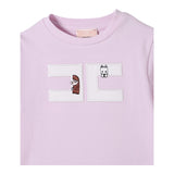 Elisabetta Franchi T-Shirt Girocollo Tinta Unita con Logo per Bambina EGTS090 LILLA ELISABETTA FRANCHI 
