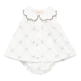 Elisabetta Franchi Completo 2 Pezzi Camicia-Coulotte Tubta Unita con Stampa per Neonata ENCD096X BIANCO ELISABETTA FRANCHI 