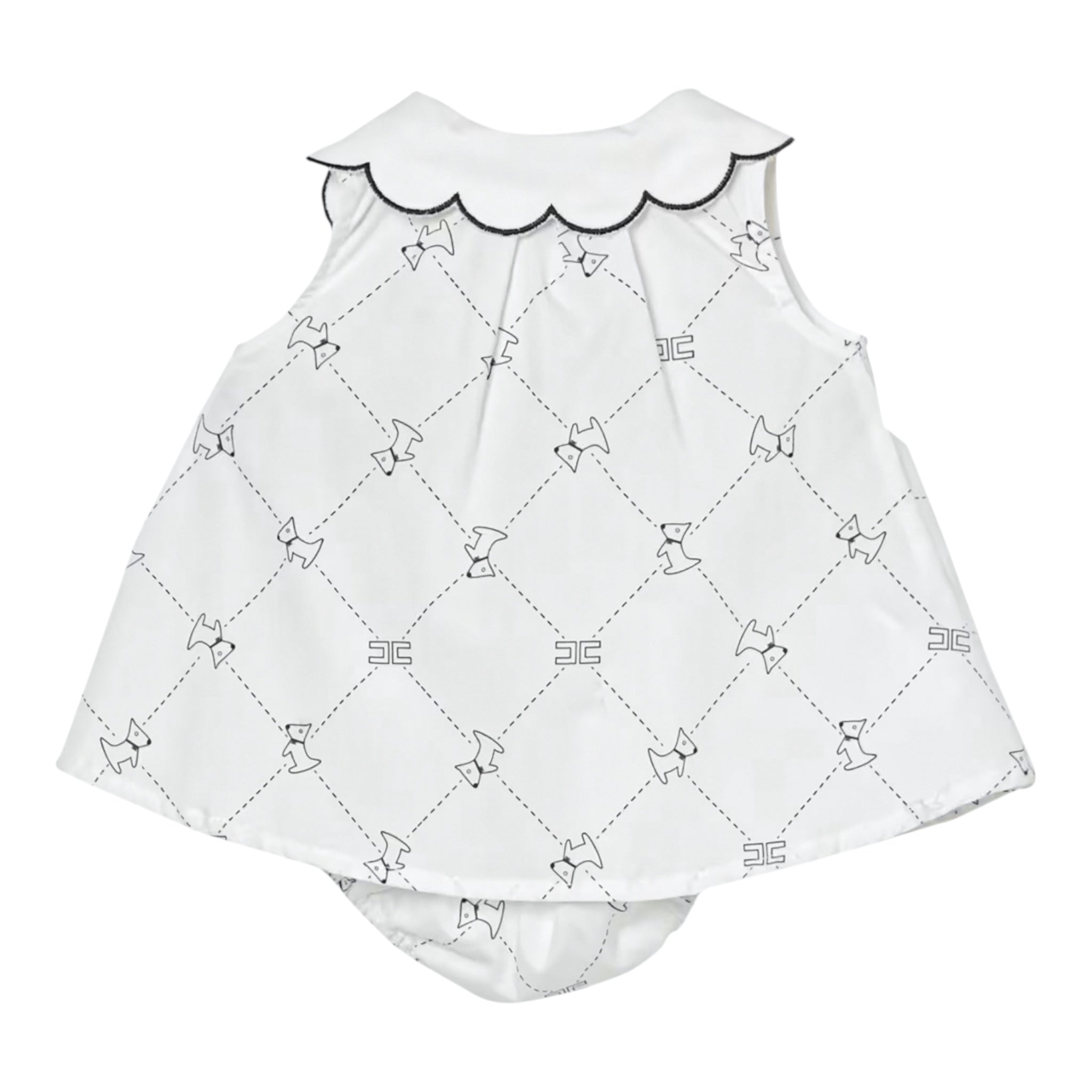 Elisabetta Franchi Completo 2 Pezzi Camicia-Coulotte Tubta Unita con Stampa per Neonata ENCD096X BIANCO ELISABETTA FRANCHI 