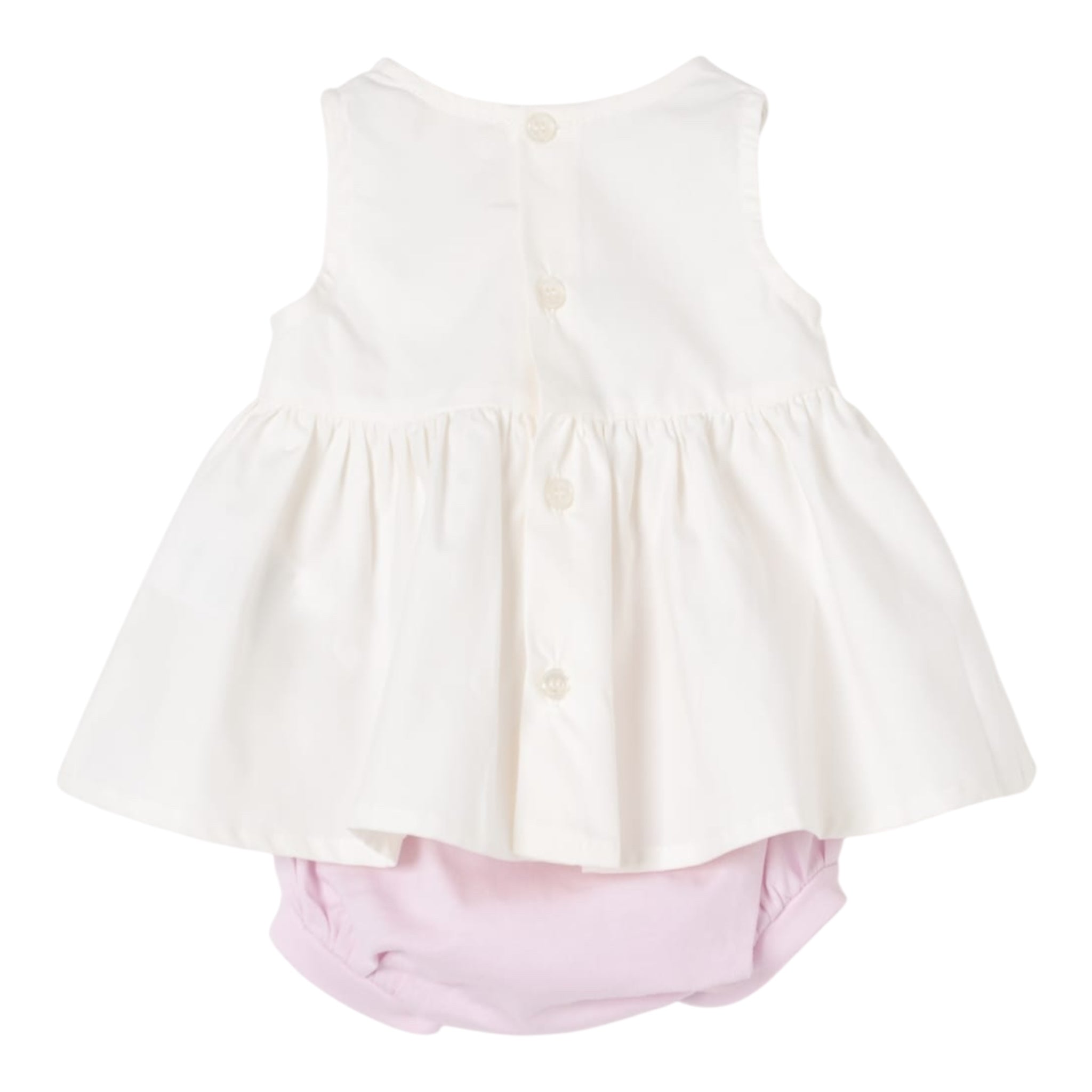 Elisabetta Franchi Completo 2 Pezzi Camicia-Coulotte Bicolore per Neonata ENCD098 BIANCO/ROSA ELISABETTA FRANCHI 