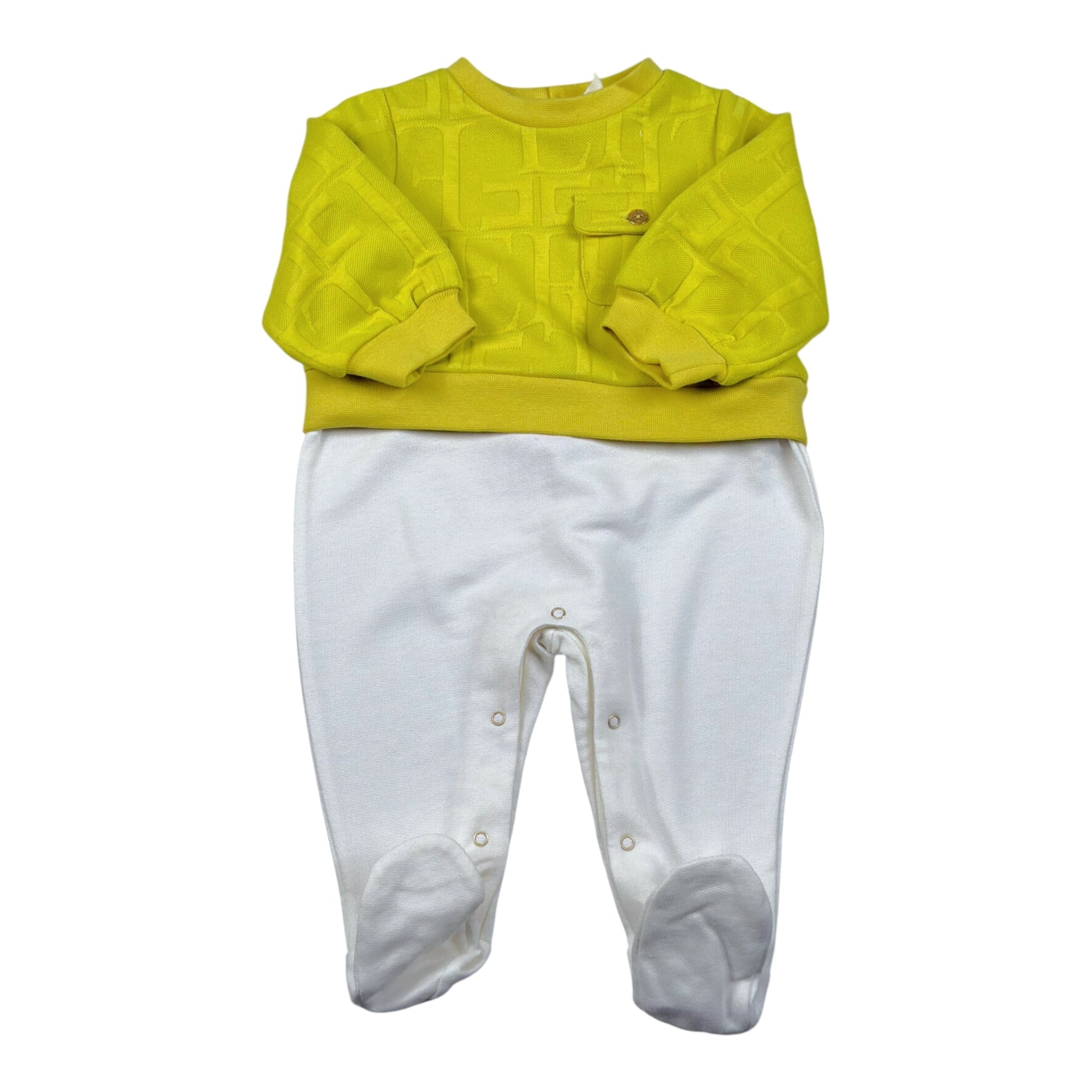 Elisabetta Franchi Tutina Biclore con Stampa per Neonata ENTU107 BIANCO/GIALLO ELISABETTA FRANCHI 