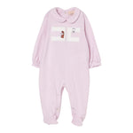 Elisabetta Franchi Tutina Manica Lunga Tinta Unita con Ricami per Neonata ENTU131 ROSA ELISABETTA FRANCHI 