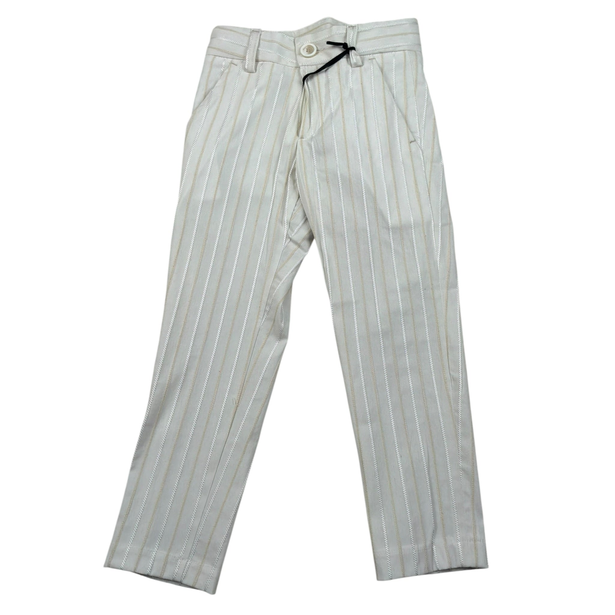 Emanuel Pris Pantalone Tinta Unita con Girovita Regolabile per Bambino EPT6200B PANNA EMANUEL PRIS 