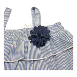 Emc Top Bicolore con Fantasia A Righe per Bambina BX2386 BIANCO/AZZURRO EMC 