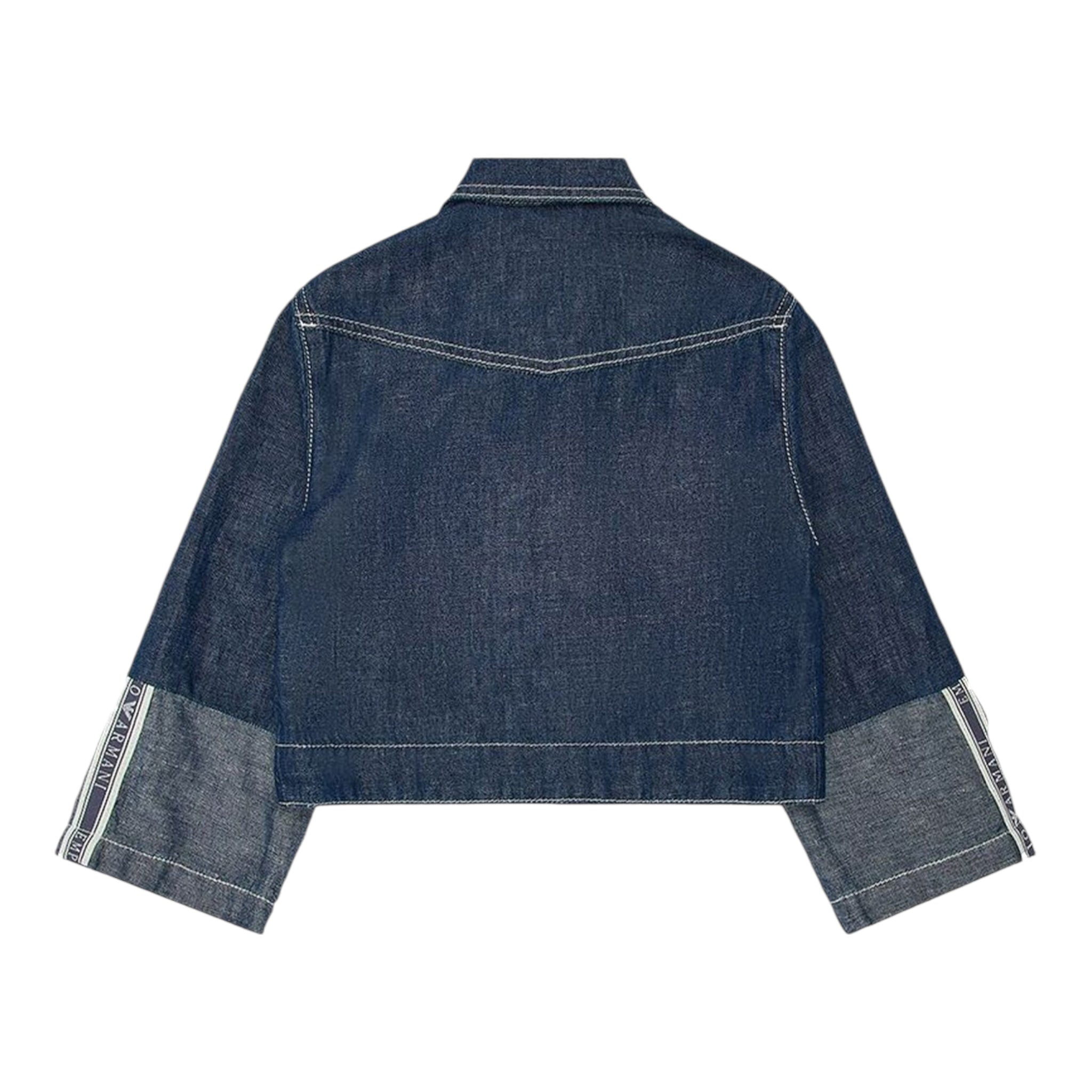 Emporio Armani Camicia Manica Lunga In Denim Tinta Unita per Bambino 3D3B08 BLU EMPORIO ARMANI 