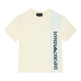 Emporio Armani T-Shirt Girocollo Tinta Unita con Logo per Bambino 3D4TJ4 PANNA EMPORIO ARMANI 