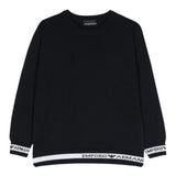 Emporio Armani Maglia Girocollo Tinta Unita con Logo per Bambino 3R4M56 BLU EMPORIO ARMANI 