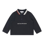 Emporio Armani Polo Manica Lunga Tinta Unita con Logo per Bambino 6D4FJ3 BLU EMPORIO ARMANI 