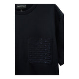 Emporio Armani T-Shirt Girocollo Tinta Unita con Logo per Bambino 6D4TC5 BLU EMPORIO ARMANI 