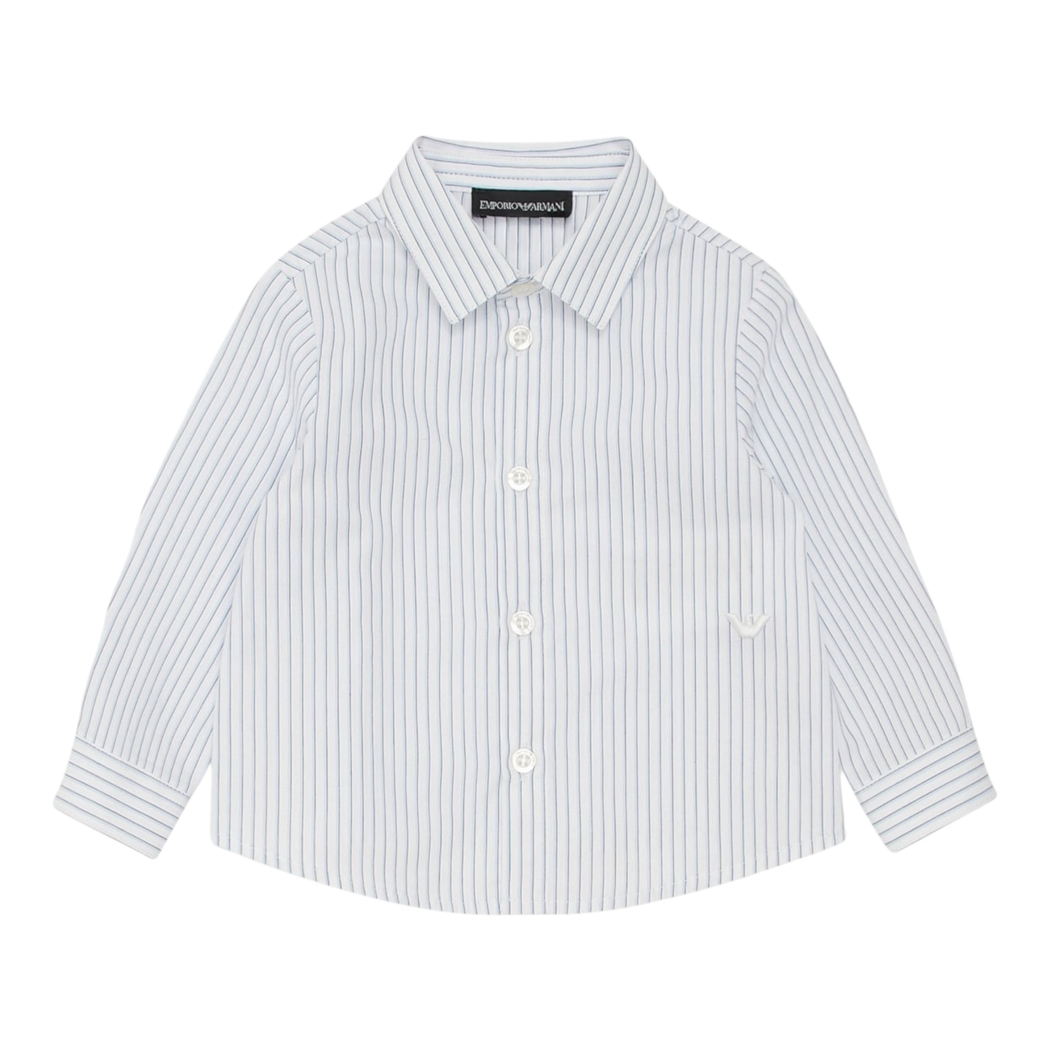 Emporio Armani Camicia Tinta Unita con Manica Lunga Fantasia A Righe per Neonato 6DHCJD BIANCO EMPORIO ARMANI 