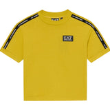 Emporio Armani T-Shirt Girocollo Tinta Unita con Logo per Bambino 7B000054 SENAPE EMPORIO ARMANI 