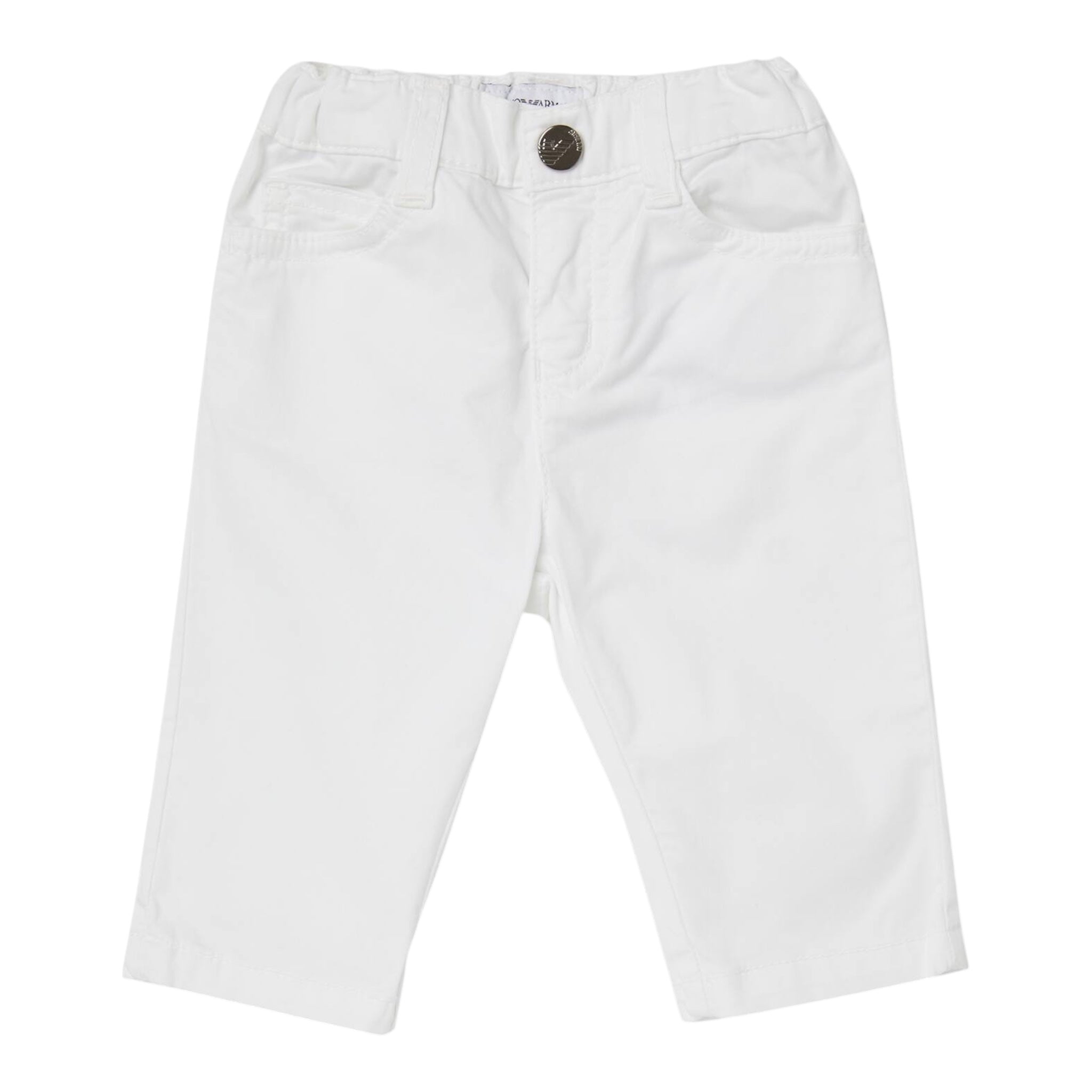 Emporio Armani Pantalone Tinta Unita con Elastico In Vita per Neonato 8NHJ02 BIANCO EMPORIO ARMANI 