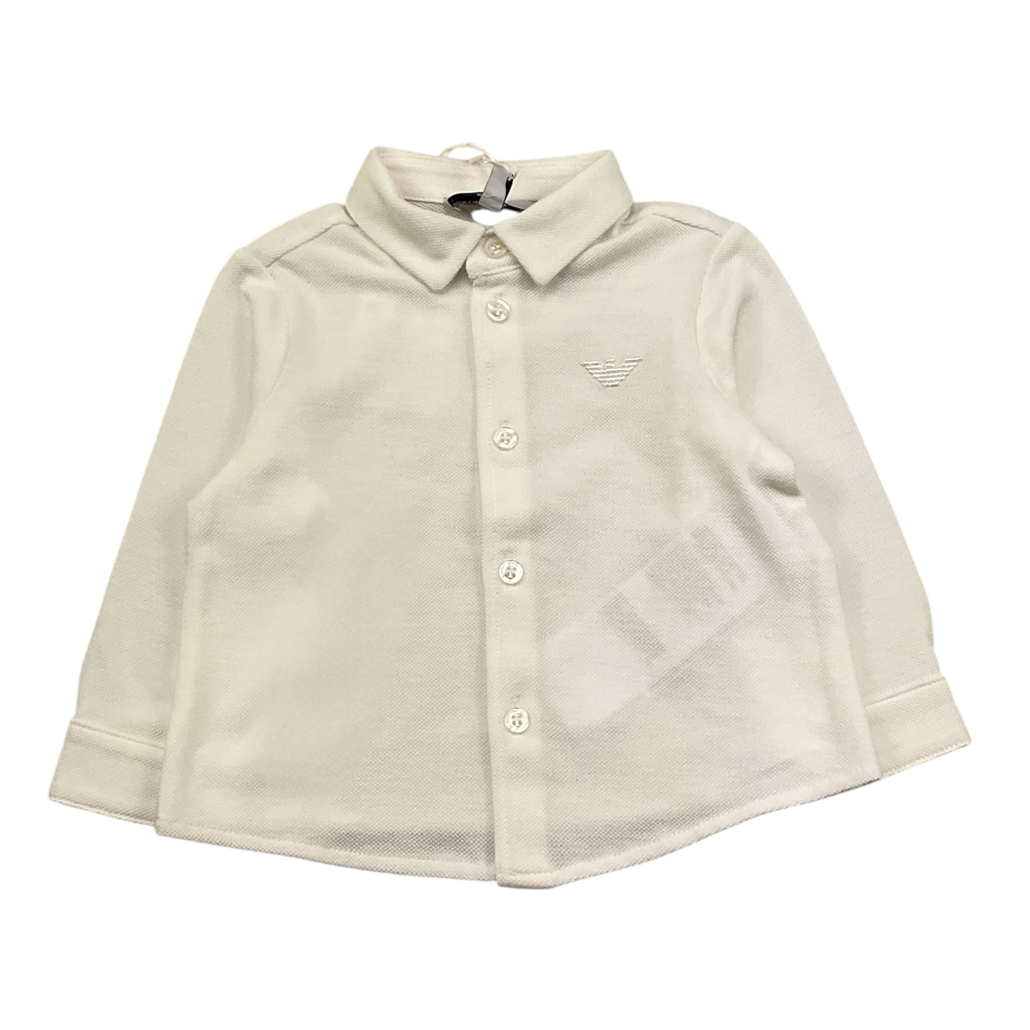 Emporio Armani Camicia Manica Lunga Tinta Unita per Neonato EB000386 BIANCO EMPORIO ARMANI 