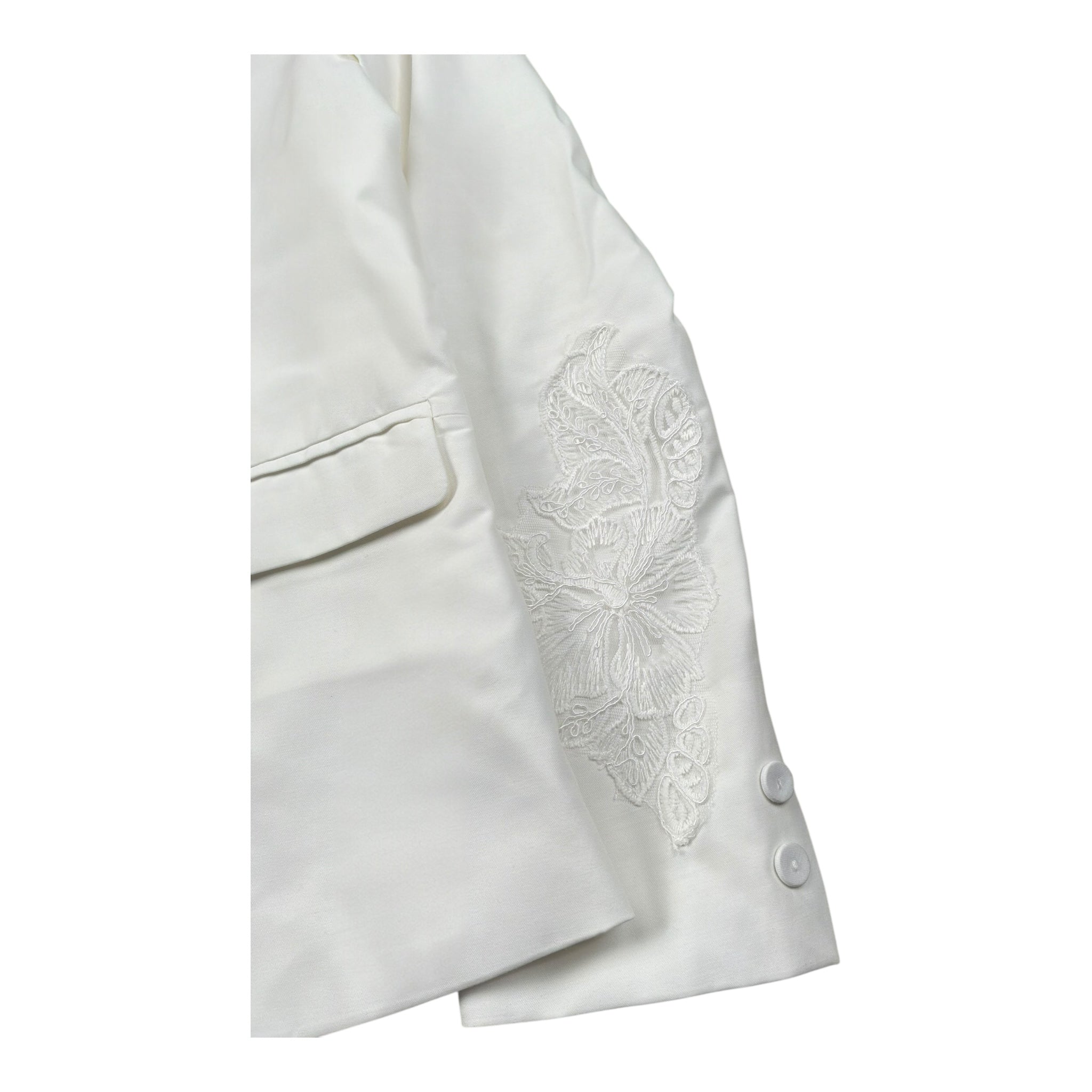 Ermanno Scervino Giacca Tinta Unita Doppiopetto con Ricami per Bambina SFGC008 BIANCO ERMANNO SCERVINO 