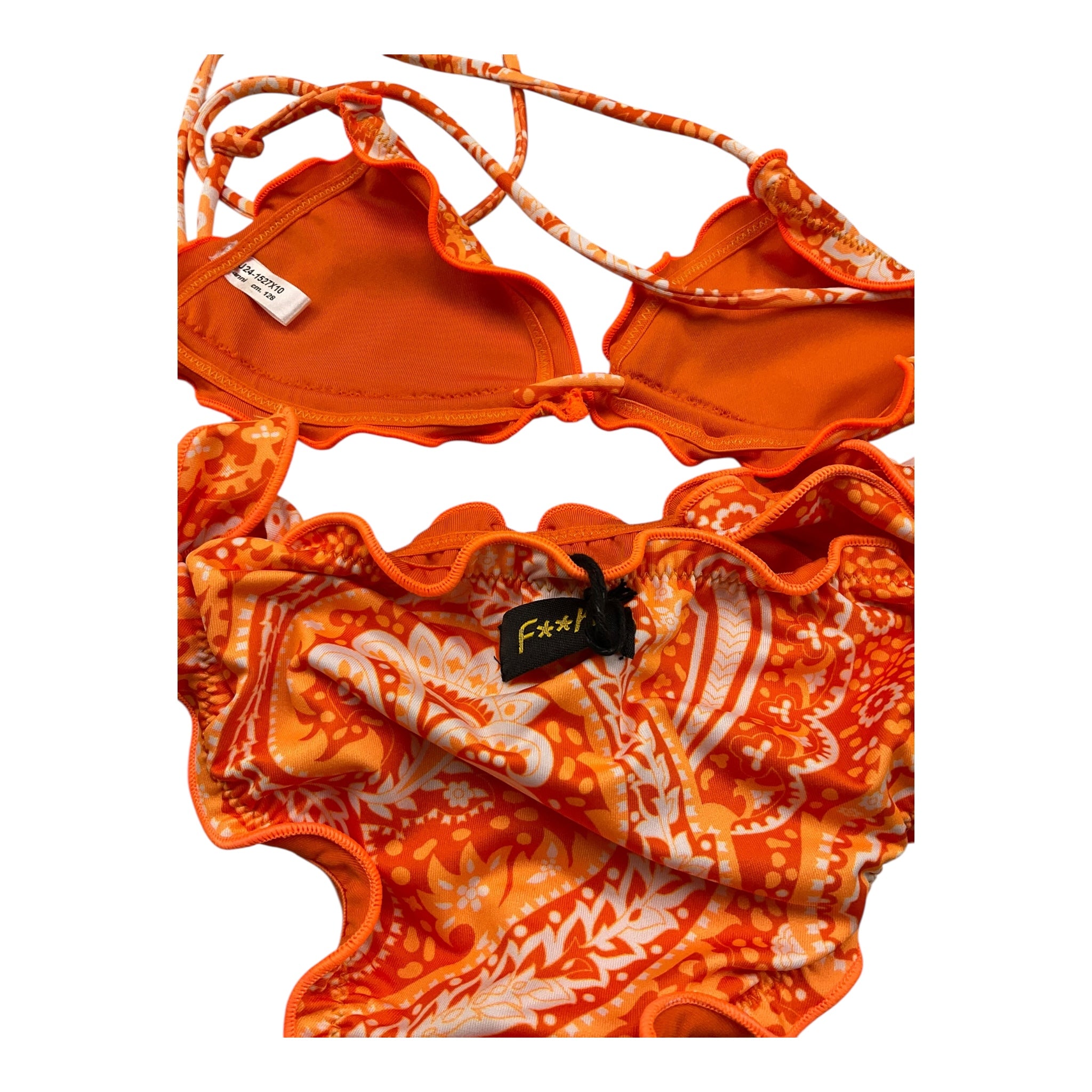 F**K Costume 2 Pezzi Triangolo-Mutandina per Bambina FJ241527X ARANCIONE F**K 