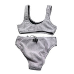 F**K Costume 2 Pezzi Tinta Unita Fascia-Slip per Bambina FJ25G1L06UFPK ROSA F**K 