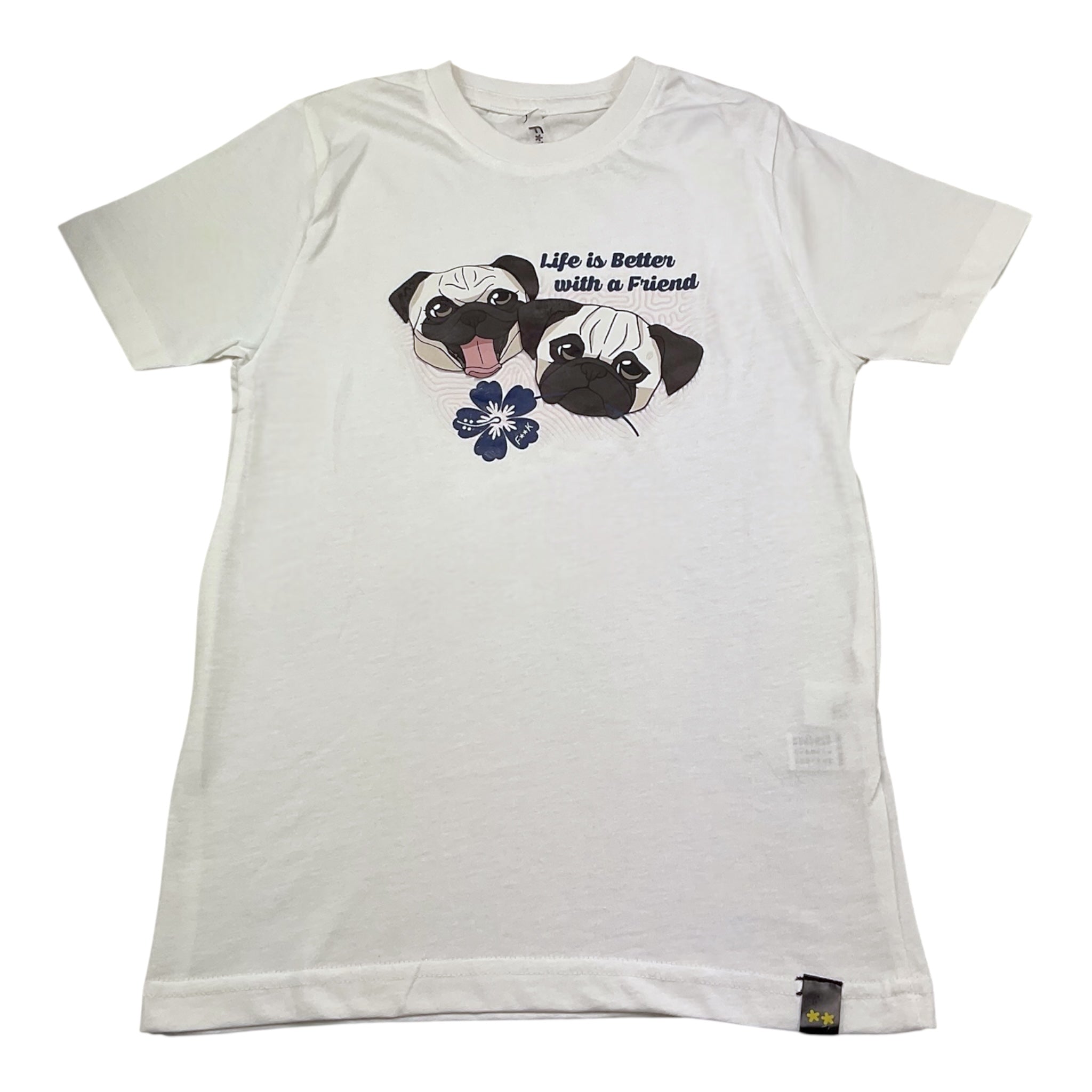 F**K T-Shirt Tinta Unita con Stampa per Bambina KSKIDEO BIANCO F**K 
