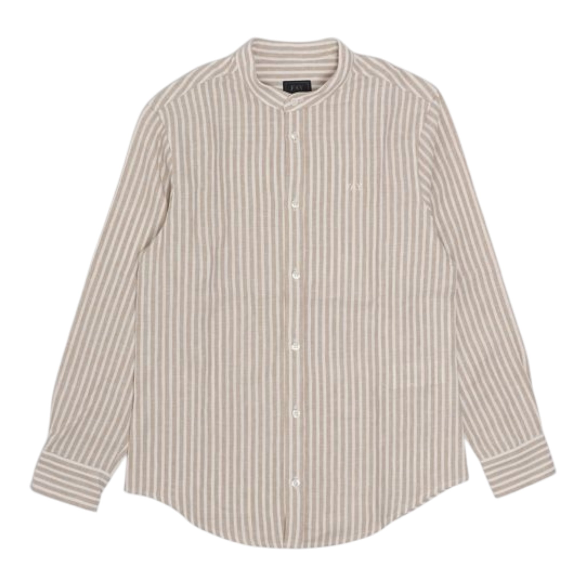 Fay Camicia Tinta Unita con Fantasia A Righe per Bambino FU5P00 BEIGE FAY 