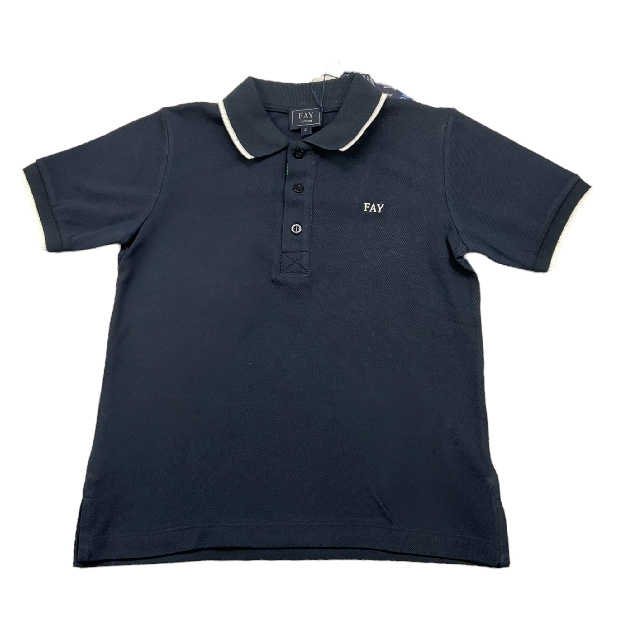 Fay Polo Tinta Unita Mezza Manica con Colletto  per Bambino FU8P81 BLU FAY 