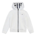 Fay Felpa Tinta Unita con Zip E Cappuccio per Bambino FW4P10 BIANCO FAY 
