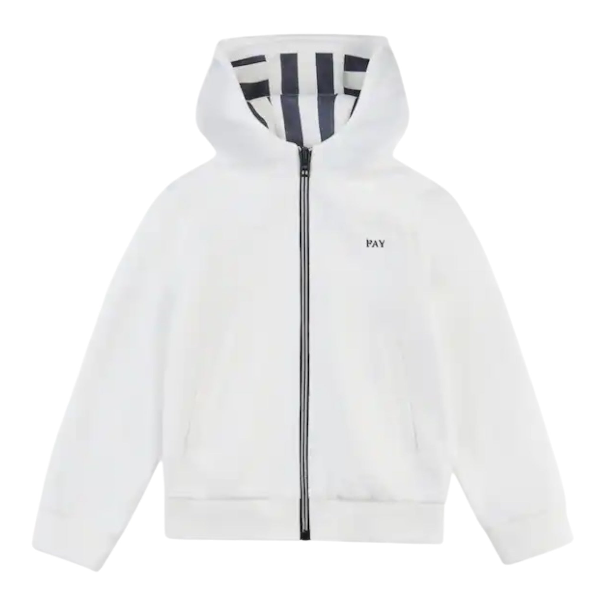 Fay Felpa Tinta Unita con Zip E Cappuccio per Bambino FW4P10 BIANCO FAY 