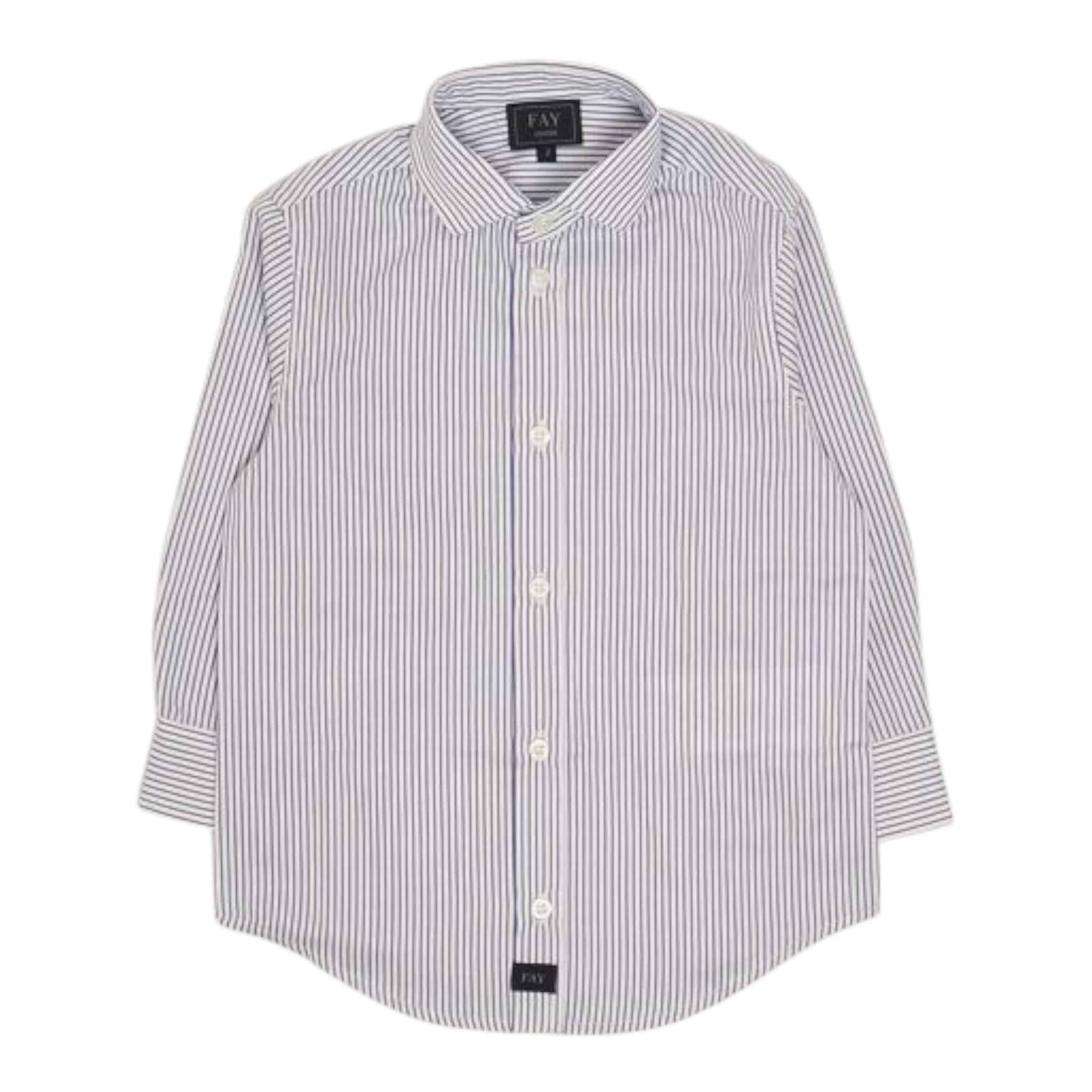 Fay Camicia Tinta Unita con Fantasia A Righe per Bambino FW5P20 BIANCO/BLU FAY 